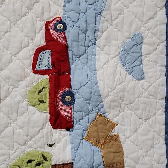 Quilted truck baby blanket - Picture 3 of 6